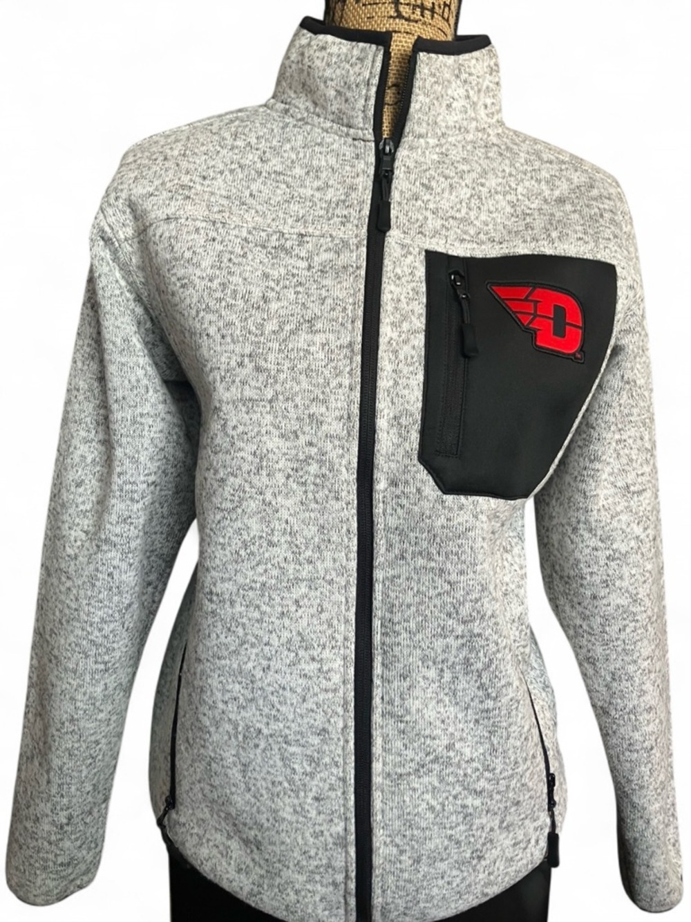 Men’s University of Dayton Gray Heather Performance Full-Zip Jacket Size S